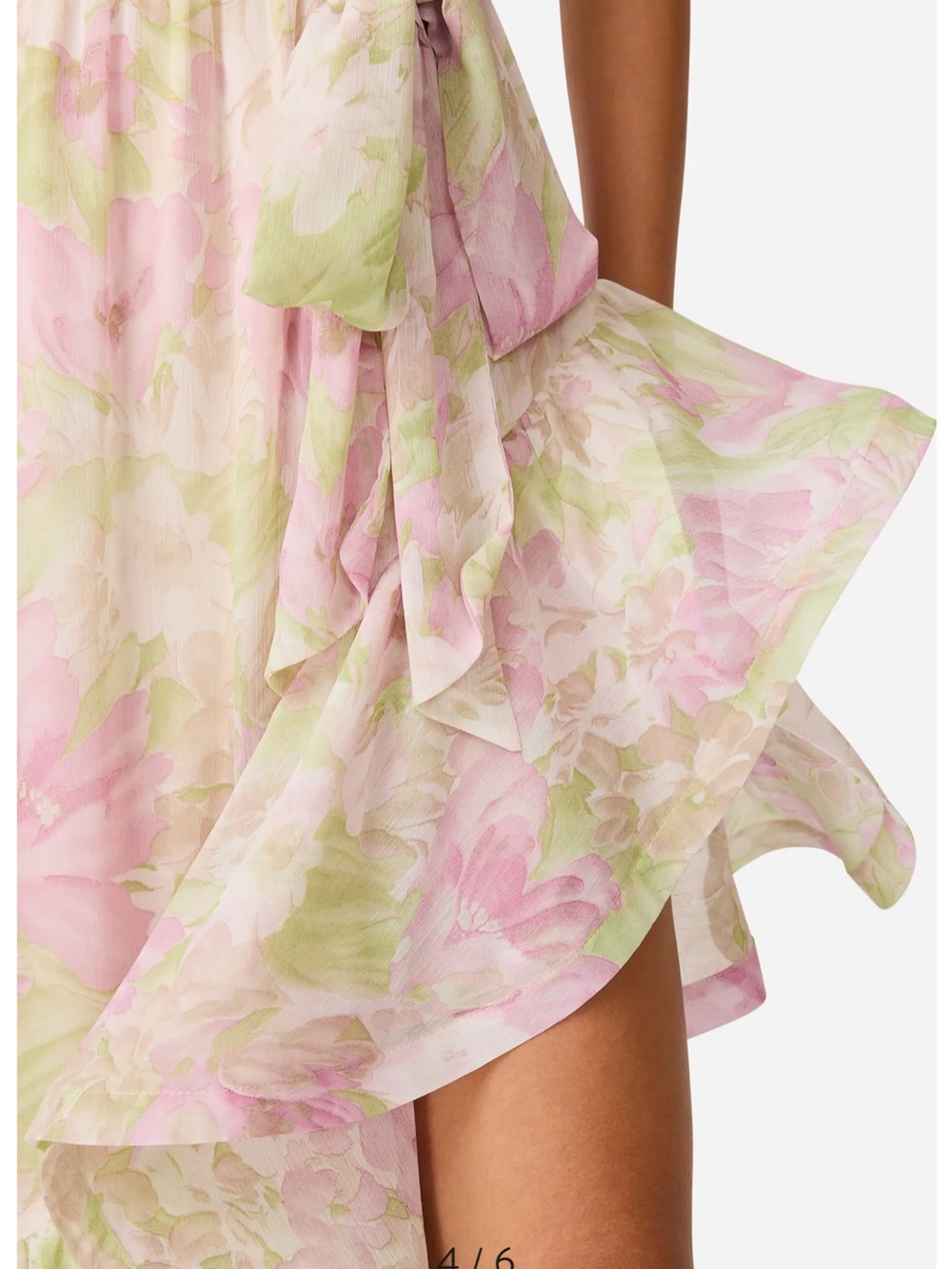 🌸 Elliatt Lacinda Floral Ruffle Tie Waist Asymmetric Gown – Size M 🌸 - Picture 7 of 8
